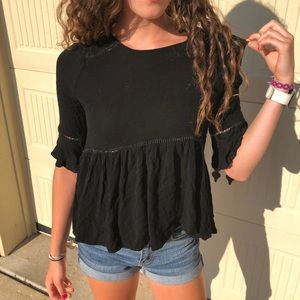 Alter’d State Black Flowy Blouse